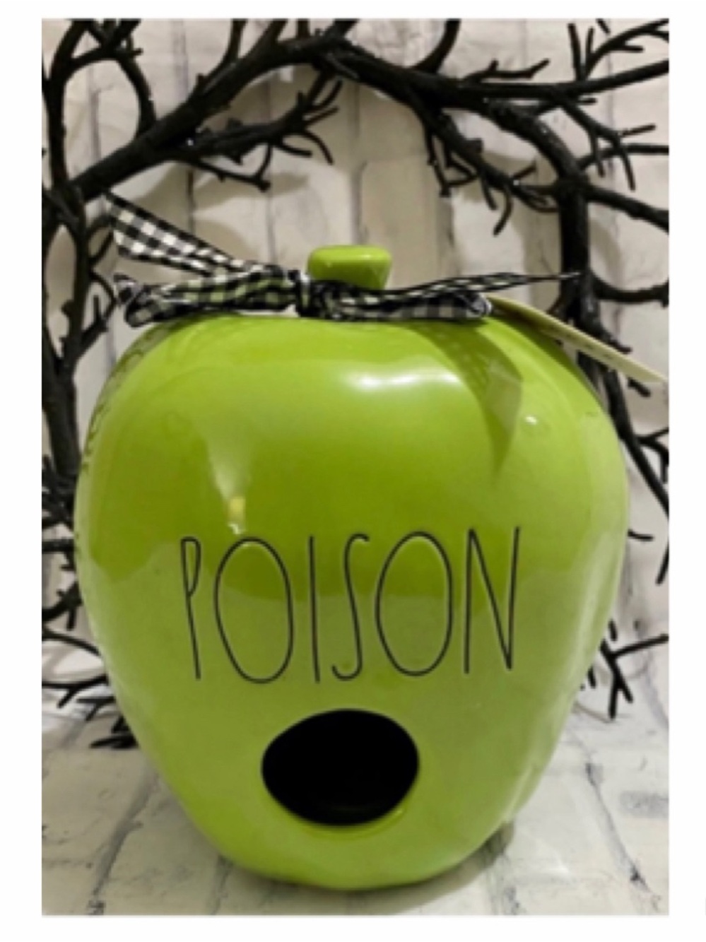 NEW Rae Dunn Green Poison Apple Birdhouse 🍏